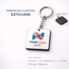 premium custom mdf sublimation keychain | circle, square & logo shape