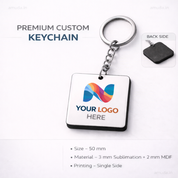 premium custom mdf sublimation keychain | circle, square & logo shape
