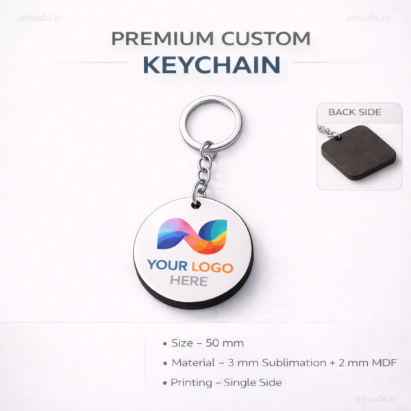 premium custom mdf sublimation keychain | circle, square & logo shape