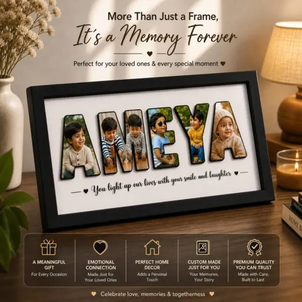 personalized name photo frame (3d letter design)